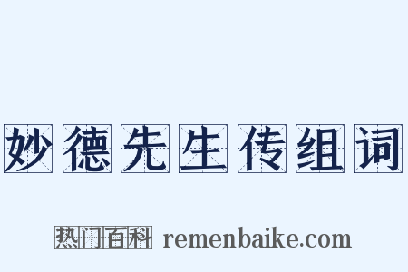 妙德先生传组词是什么意思的图片